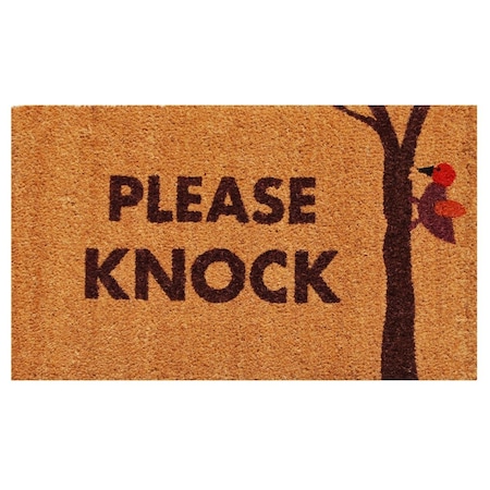 Calloway Mills 17 x 29 in. Please Knock Rectangular Doormat, Multi Color 122161729